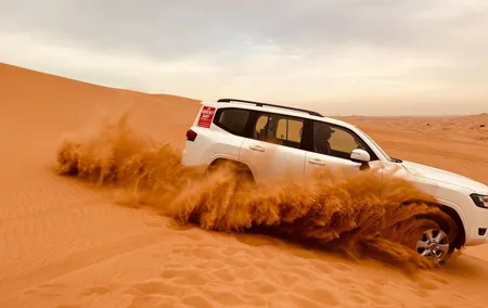 Dubai Morning Desert Safari Red Dune Camel Falcon & Sandboarding