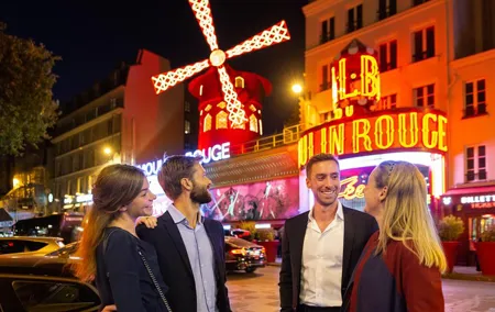 Moulin Rouge Dinner Show with Champagne and Drop Off