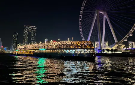 Lotus Mega Yacht Luxury Cruise with Live DJ, Dinner & Transfers