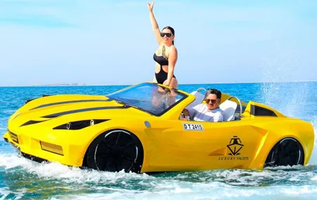 Jet Car With Burj Al Arab View In Dubai with Private Transfers