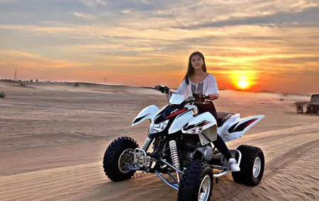 1-Hour Quad Bike Adventure: BBQ Dinner, Sandboarding & Shows!