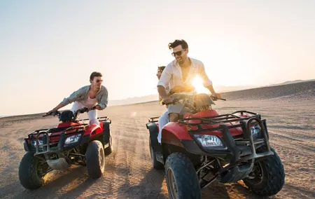 Dubai: Desert Safari, Quad bike and Sand boarding with BBQ Dinner