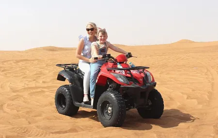 Morning Red Dunes Desert by Quad Bike, Dune Bashing, Camel Ride & Sandboarding