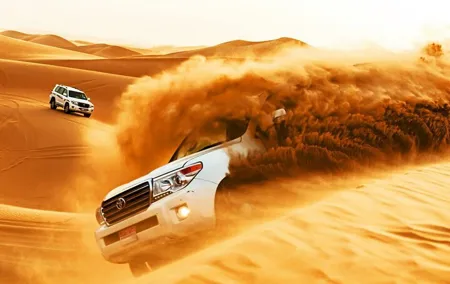 Dubai Desert Safari with Dune Bashing, Camel rides & BBQ Dinner