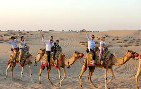 Evening Camel Caravan, Bedouin Dinner with Al Marmoom Oasis