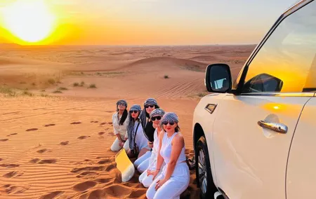 Private Evening Desert Safari with BBQ Dinner & Sand Boarding