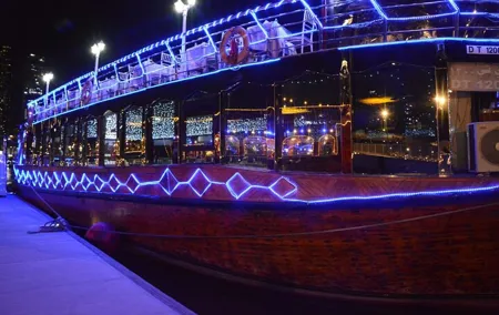 Dubai Marina Unique Dhow Cruise Buffet Dinner and Belly Dance