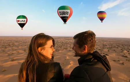 Hot Air Balloon Flight in Dubai with Refreshments Including Pickup & Drop off
