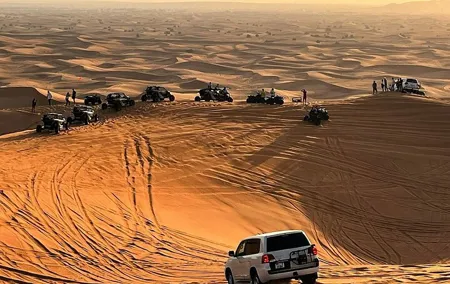 Desert Safari with Dune Bashing, Camel Ride, BBQ Dinner, Sand Board & Live Shows
