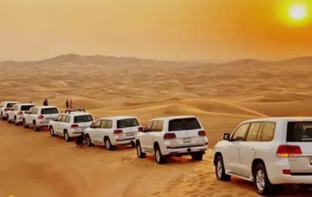 Dubai Desert Safari with Camel Ride, Sand surf, & BBQ Dinner
