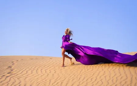 Flying Dress with Photography in Desert Dubai