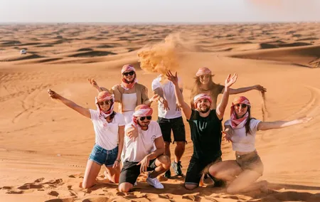 Dubai Desert Safari Morning with Camel Ride and Sand Boarding