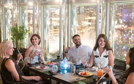 Dubai Burj Khalifa with The Roof Top Meal with Transfers