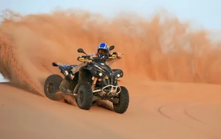 Dubai Desert Safari Tour with Quad Bike for 60mins & BBQ Dinner.