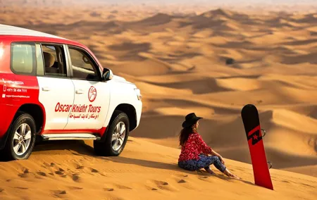 Premium Morning Red Dunes with Quad Bike