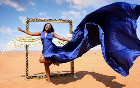Dubai Desert Flying Dress Photography & Videography Tour