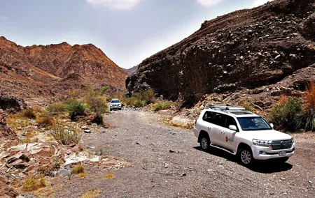 Private 4x4 Desert Drive, Wadi Shawaka Pool Visit with Lunch box