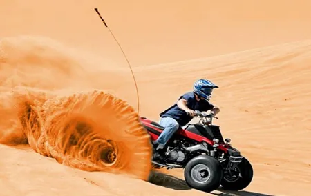 Dubai Red Dunes Desert Safari,ATV Quad Bike Camel Ride&BBQ Dinner