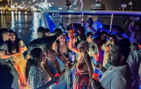 Dubai Harbour Yacht Party for Adults with Optional Transport