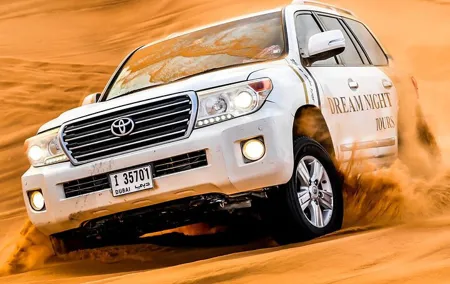 Premium Desert Safari with 5* Dinner Live Cooking Sandsurf Shows