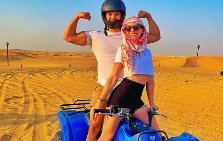 VIP Morning Desert Safari Quad Bike Dune Bash Sandboarding Dubai