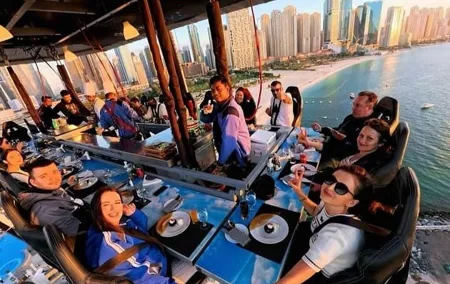 Dubai: Sky Dining Experience with Private Transportation