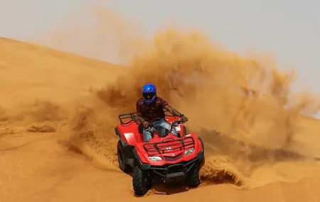 Dubai: Quad Bike Tour with Camel Ride, Sand Boarding & BBQ