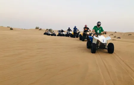 Dubai ATV Quadbike Desert Safari with Camel Ride Sand Boarding