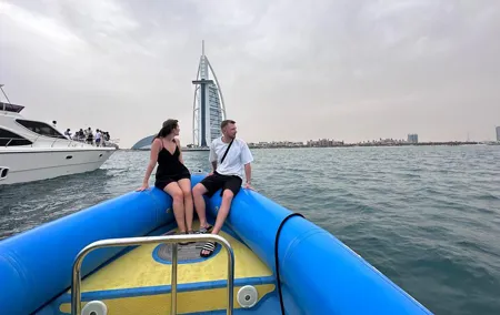 45-Min Speedboat Tour: Burj Al Arab, Burj Khalifa & Ice Cream!