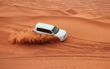 4WD Red Dune Desert Safari with camelride, sandboarding & more