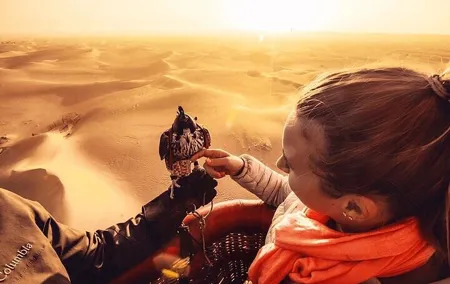 Dubai by Balloon Views of Beautiful Desert & Falcon Show