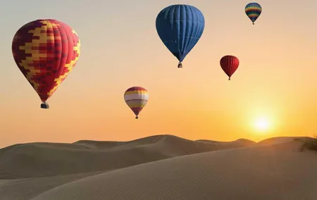 Amazing Views Of Dubai Beautiful Desert By Hot Air Balloon From Dubai