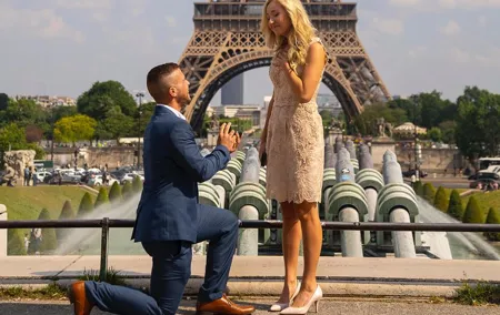 Proposal in Paris at the Eiffel Tower with Photoshoot & Video