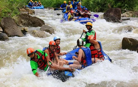 Rafting 5.5 km., Zipline, ATV 30 Min., Suvankhuha Temple.