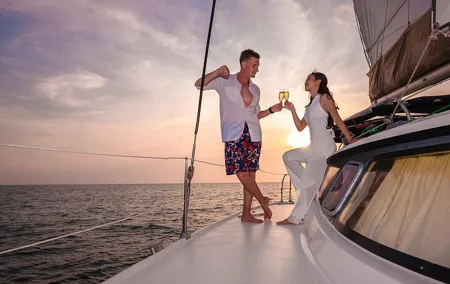 Romantic Phomthep and Coral Island Sunset Tour by Yacht Catamaran
