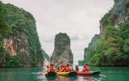 Phang Nga Bay Sunset Cruise Dinner with Sea Canoe and Loy Krathong from Phuket