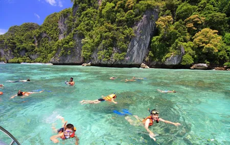 Phi Phi Island Big Boat Tour – Snorkeling & Sightseeing Adventure