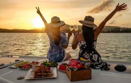 Racha & Coral Islands Sunset by Catamaran