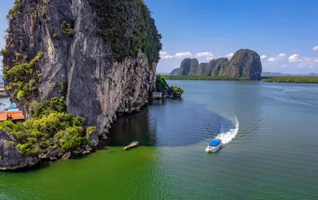 Swift Power Catamaran Glide to James Bond's Secret Island