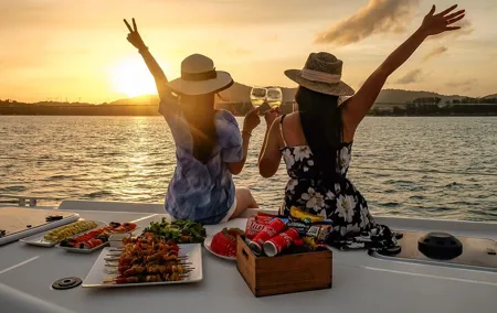 Phuket Sunset Boat Trip to Coral Beach Club and Promthep Cape