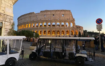 Rome with Golf Cart at Night with Pizza & Ice Cream