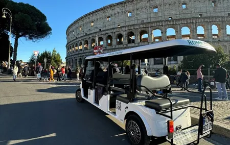 6H Daily Tour on a Golf Cart with Itinerant Lunch at Rome