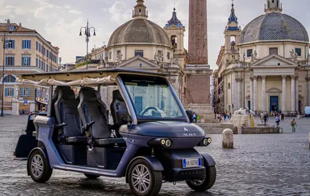 Private Rome Golf Cart Tour with Wine Tasting and Pickup