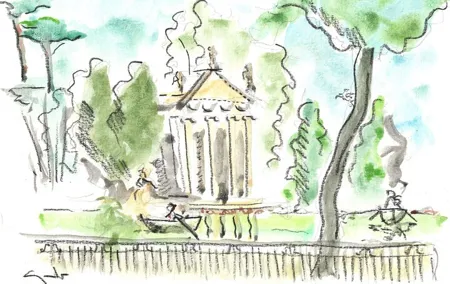 Watercolor Private Tour at Villa Borghese Rome with Guido