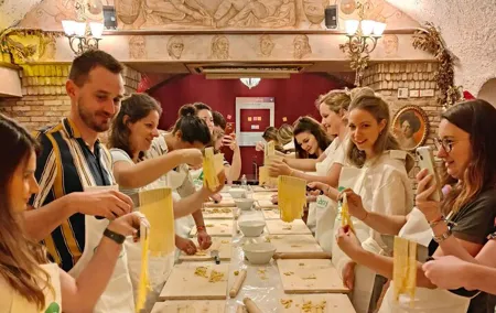 Pasta Cooking Class in Rome: Make Fettuccine & Tiramisu with Wine