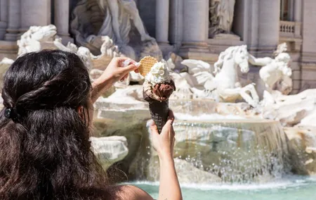 Trevi Fountain district Underground Domus Tour and Gelato