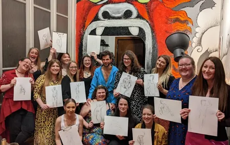 Drink & Draw with Gorgeous Nude Male Model in Rome