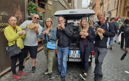 Lip smacking Rome Food Tour Experience in a Golf cart