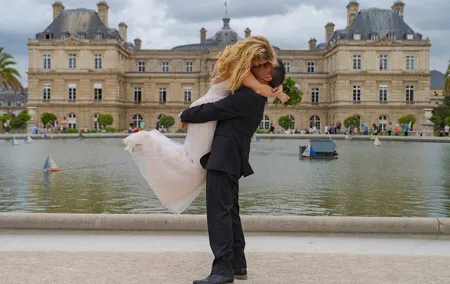 Paris Luxembourg Garden Wedding Vows Renewal Ceremony with Photo Shoot
