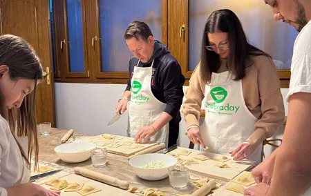 Vatican Pasta class with full wine tasting 4wines in cozy rooftop